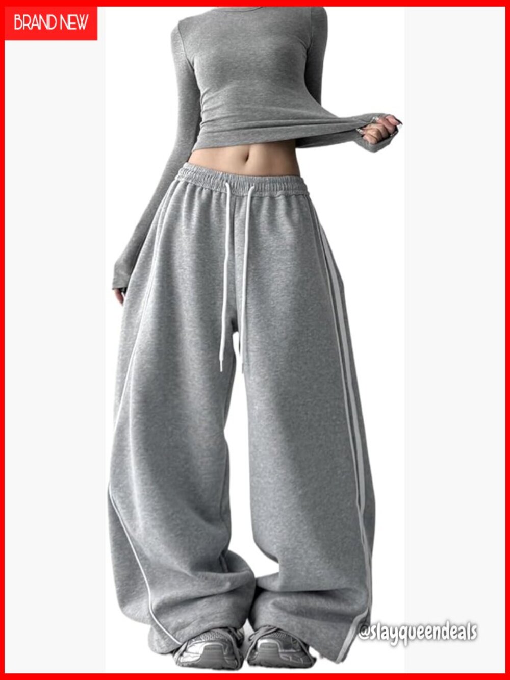 Y2K Harajuku Wide Leg Baggy Sweatpants Joggers Streetwear Drawstring Trousers